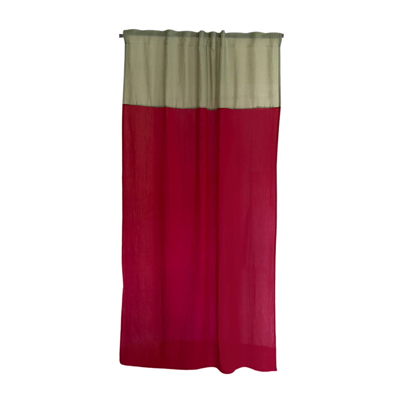 Red polyester curtain 250x150cm Poppy fields 5 - Raw Room