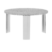 Transparent thermoplastic coffee table 50x28cm T table - Kartell