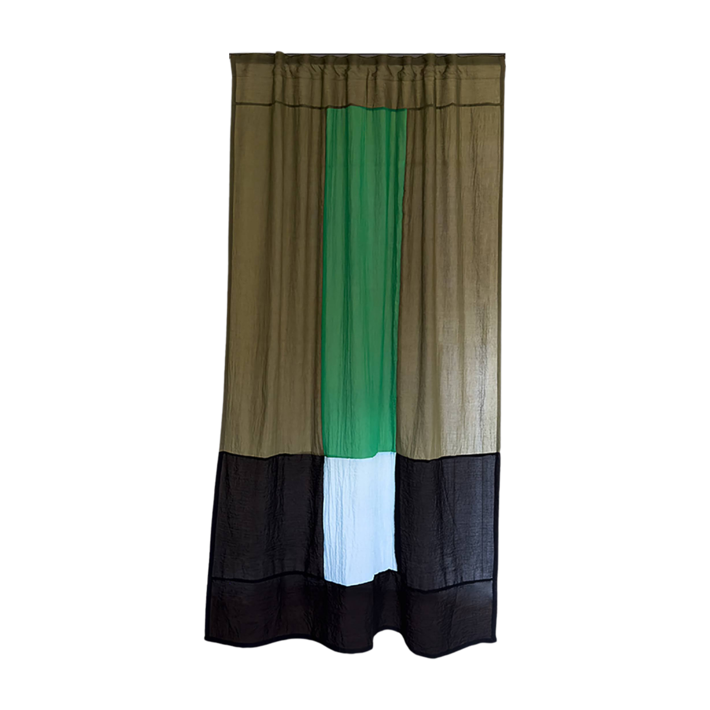 Rideau en polyester vert 250x150cm Green meadow 1 - Raw Room
