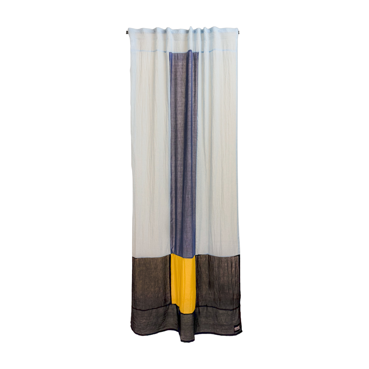 Rideau en polyester bleu 250x150cm blue amber 1 - Raw Room