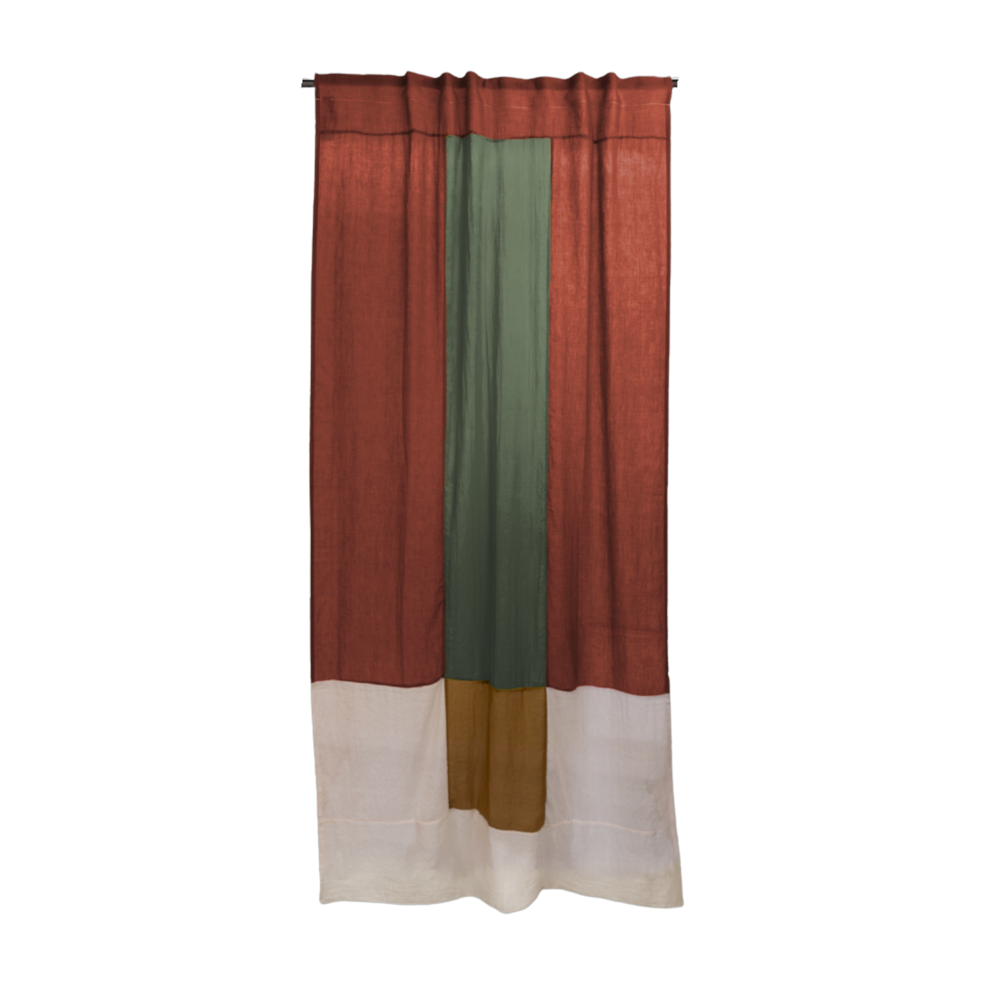Terracotta polyester curtain 250x150cm California vintage 1 - Raw Room