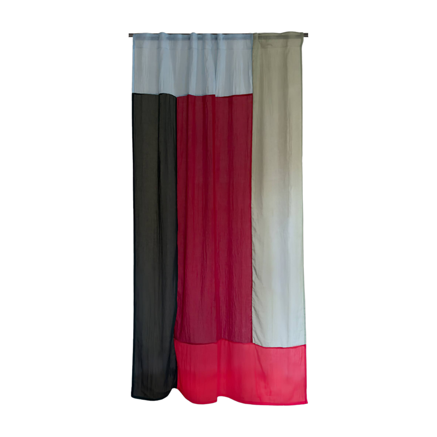 Red polyester curtain 250x150cm Poppy fields 2 - Raw Room
