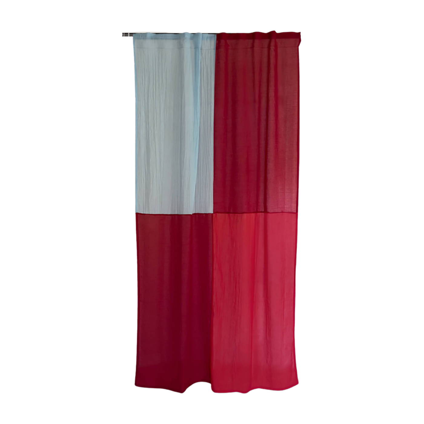 Red polyester curtain 250x150cm Poppy fields 3 - Raw Room