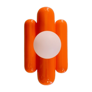 Madeleine orange ceramic wall lamp with opaline globe - Cosin Paris