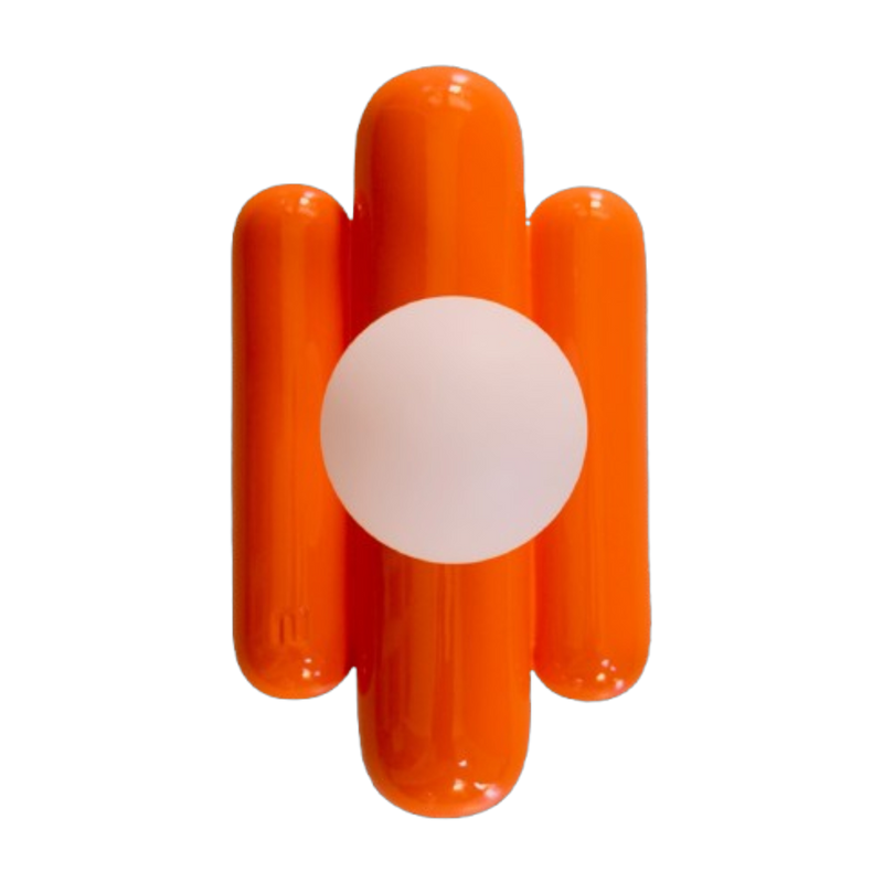 Applique in ceramica arancione e globo opalino Madeleine - Cosin Paris
