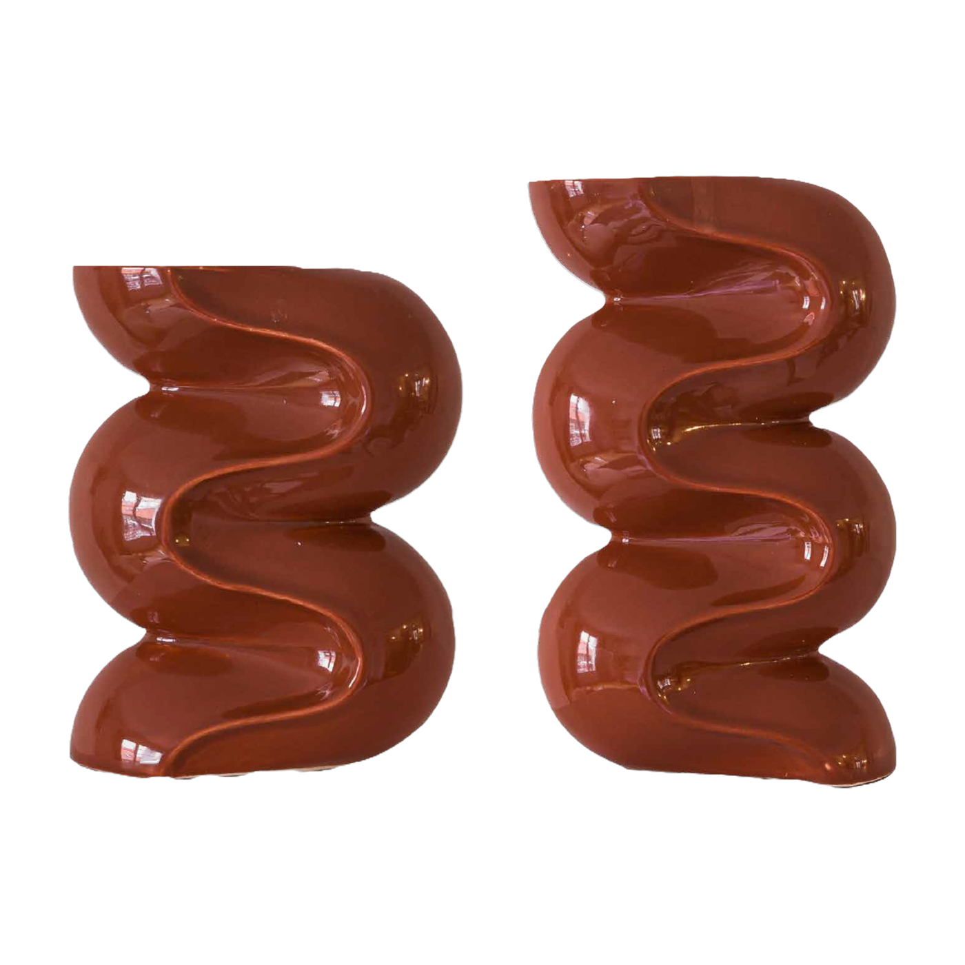2 Bougeoirs en céramique terracotta Ganache - Cosin Paris