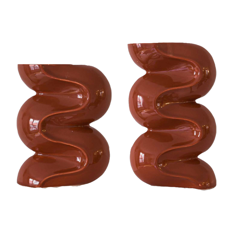 2 Portacandele in ceramica terracotta Ganache - Cosin Paris
