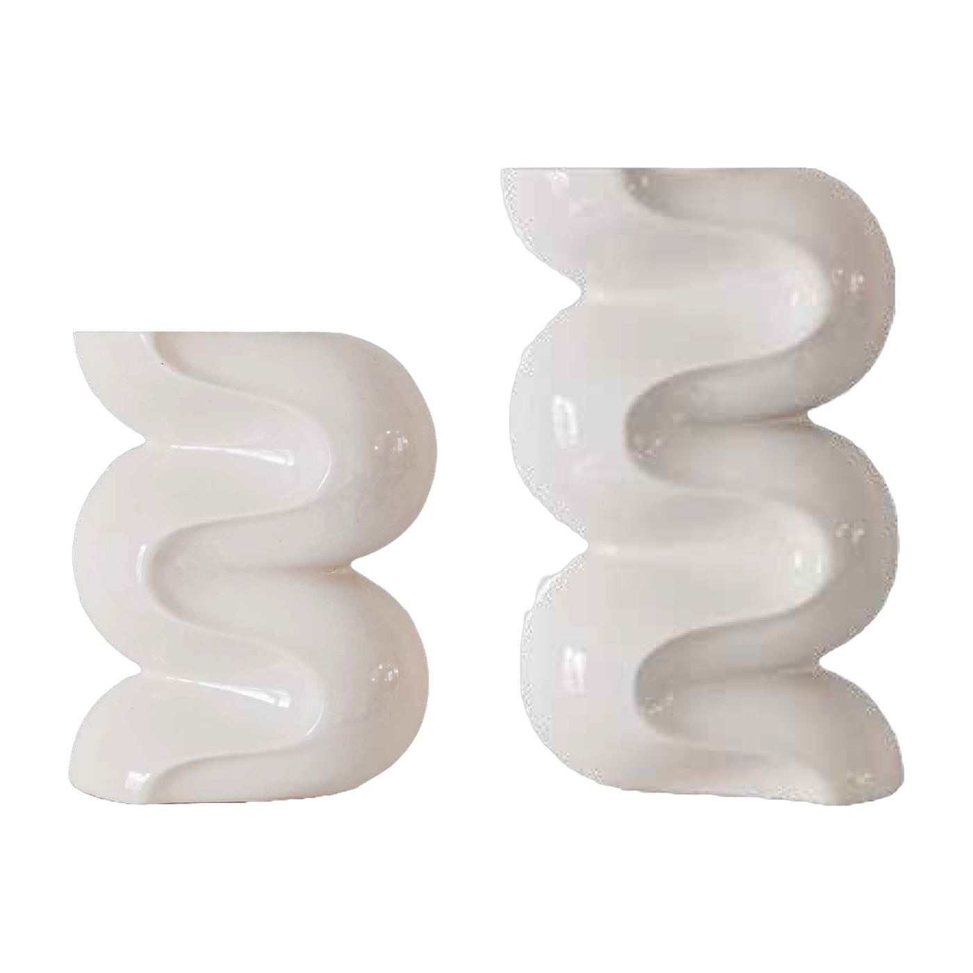 2 Bougeoirs en céramique blanc crème Ganache - Cosin Paris