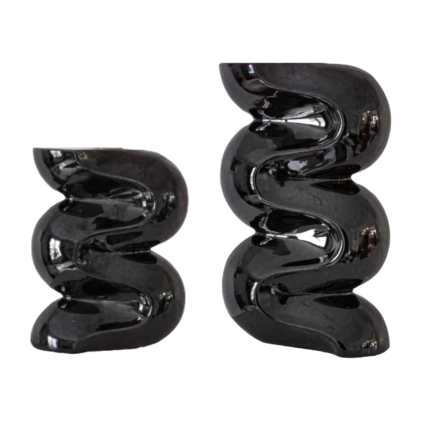 2 Bougeoirs en céramique noir Ganache - Cosin Paris