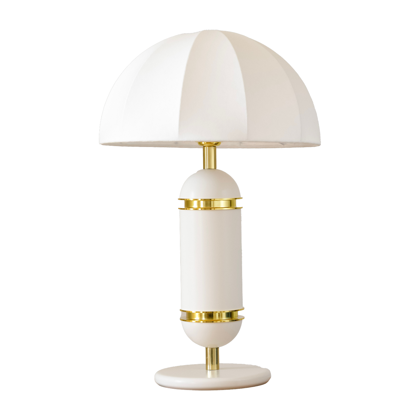 Lampada da tavolo in metallo laccato bianco crema e ottone 10x55cm Rosalie - Cosin Paris