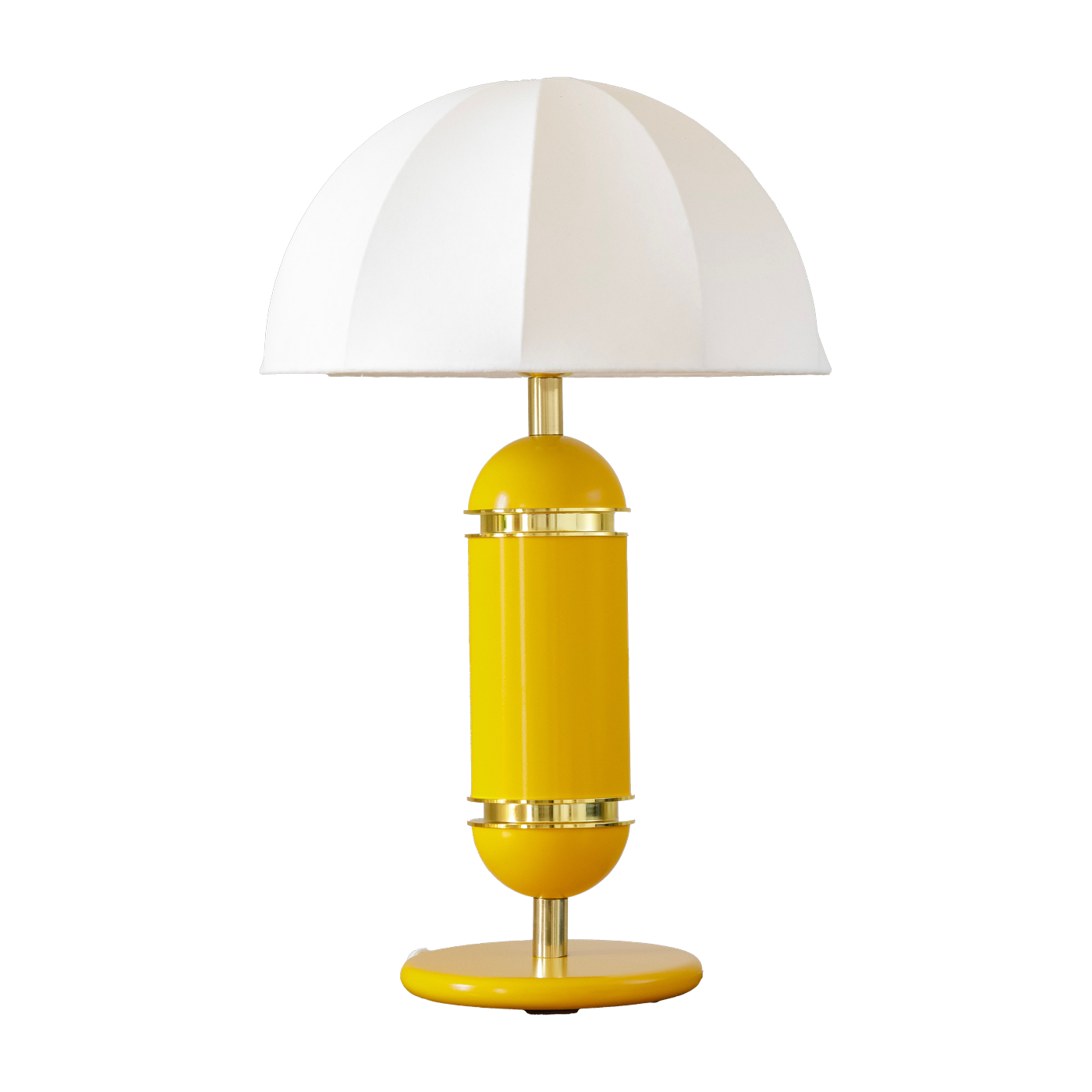 Lampada da tavolo in metallo laccato giallo ambra e ottone 10x55cm Rosalie - Cosin Paris