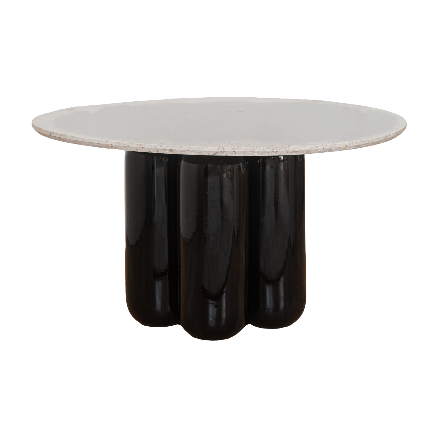 Couchtisch aus schwarzer Keramik und recycelter Platte 67 x 30 cm Charlotte - Cosin Paris
