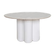 White ceramic coffee table with recycled top, 67x30cm Charlotte - Cosin Paris