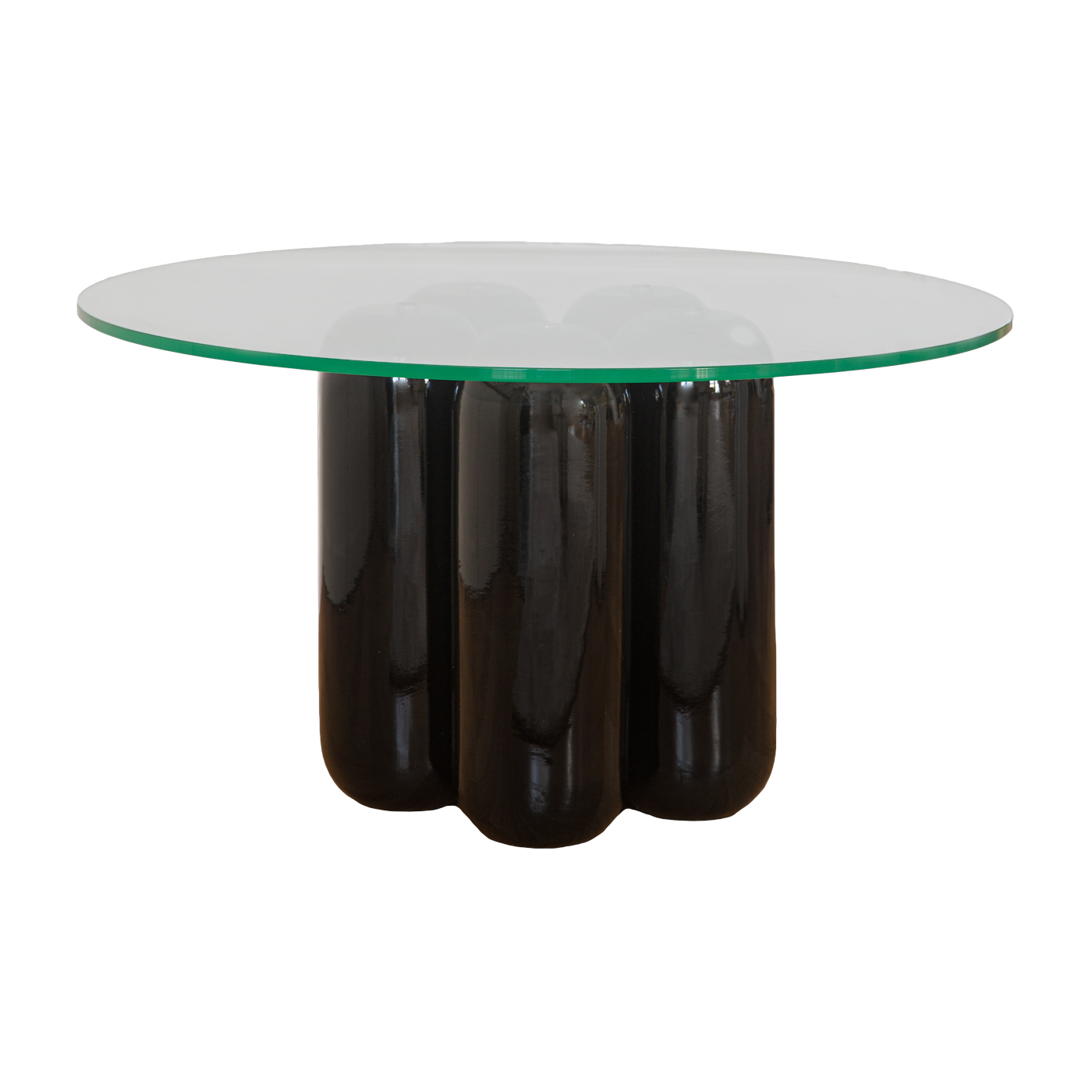 Couchtisch aus schwarzer Keramik mit Glasplatte 67 x 30 cm Charlotte - Cosin Paris
