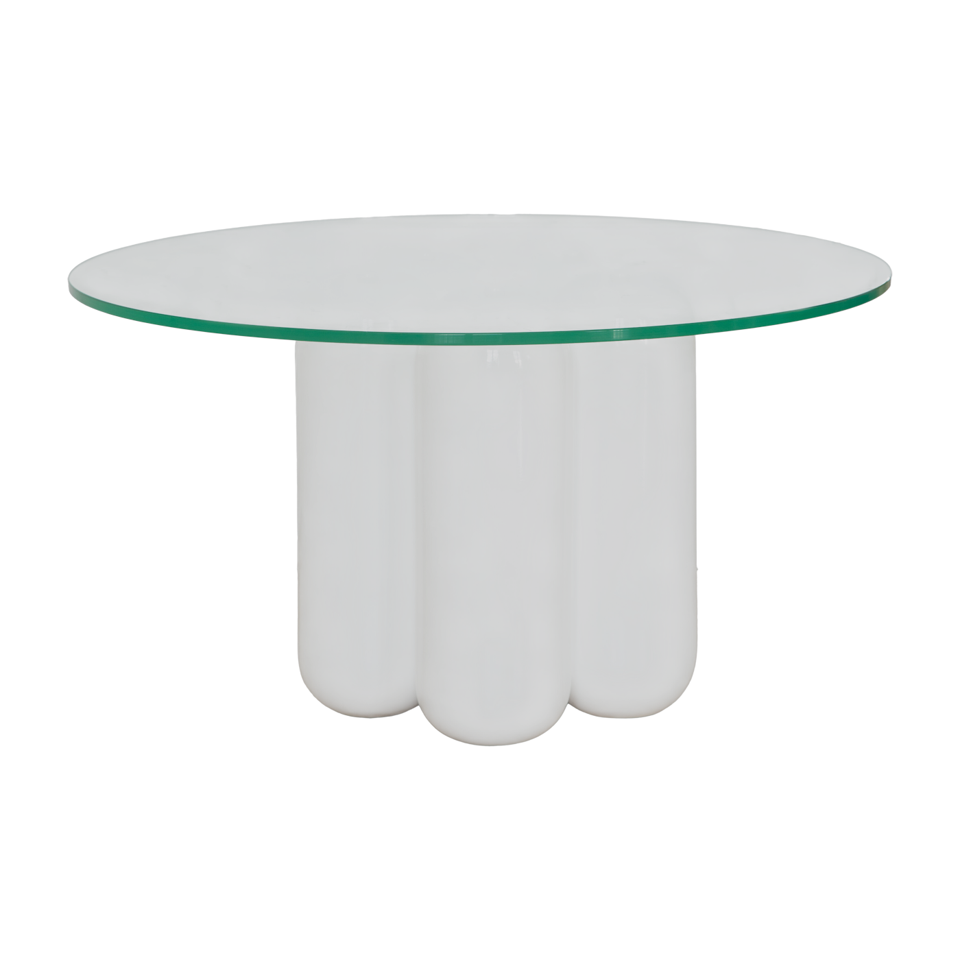 Couchtisch aus cremeweißer Keramik mit Glasplatte 67 x 30 cm Charlotte - Cosin Paris