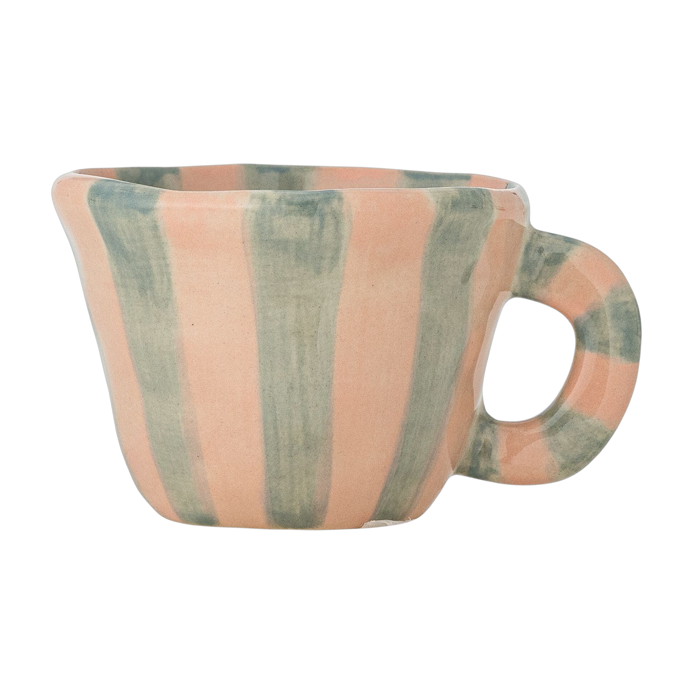 Espressotasse aus Steingut mit rosa und blauen Streifen Nini – Bloomingville
