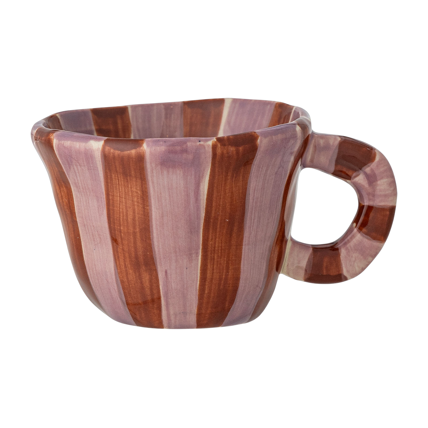 Espressotasse aus Steingut mit rosa und rotbraunen Streifen Nini - Bloomingville