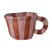 Tasse à espresso en grès à rayures rose et rouge marron Nini - Bloomingville