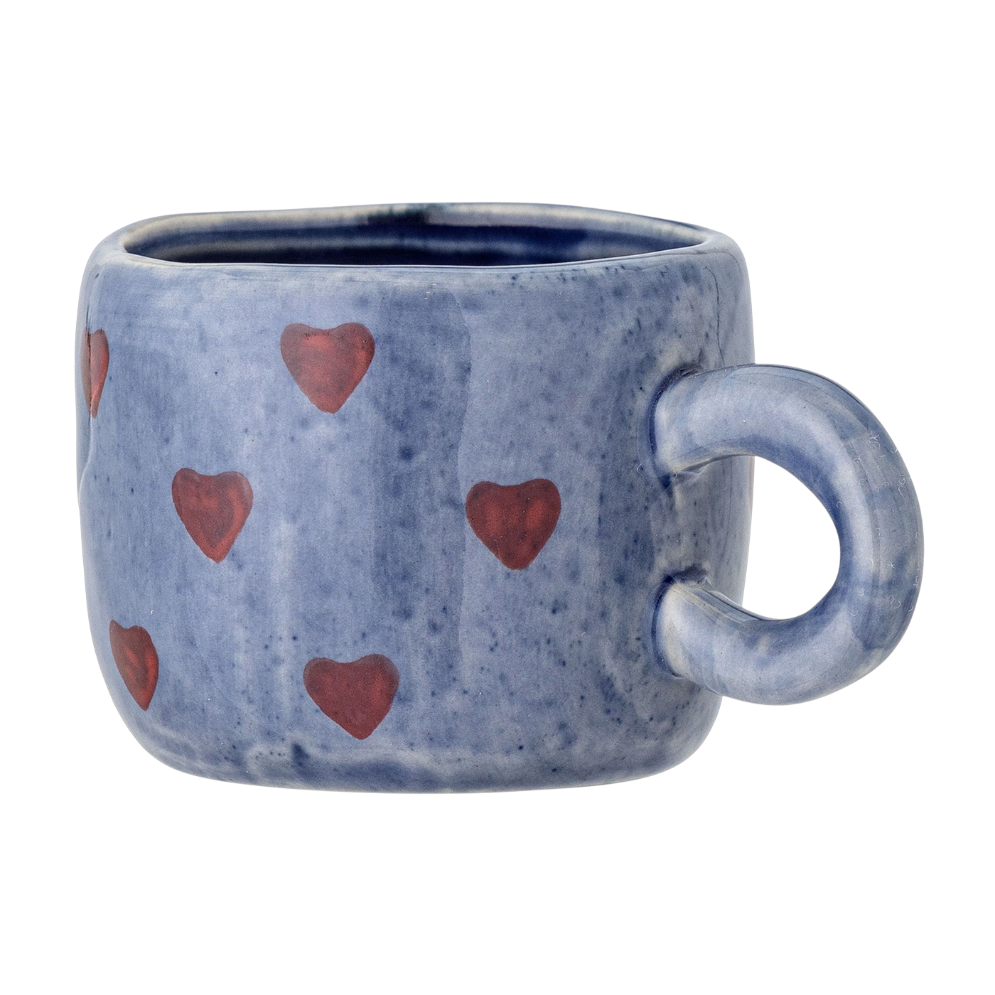 Espressotasse aus blauem Steingut mit Nini-Herz – Bloomingville