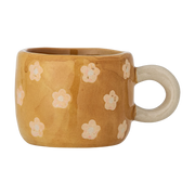 Tazza da caffè in gres marrone con fiori Nini - Bloomingville