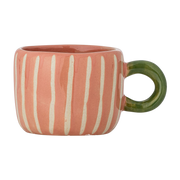 Tazza da caffè in gres verde e rosa a righe Nini - Bloomingville