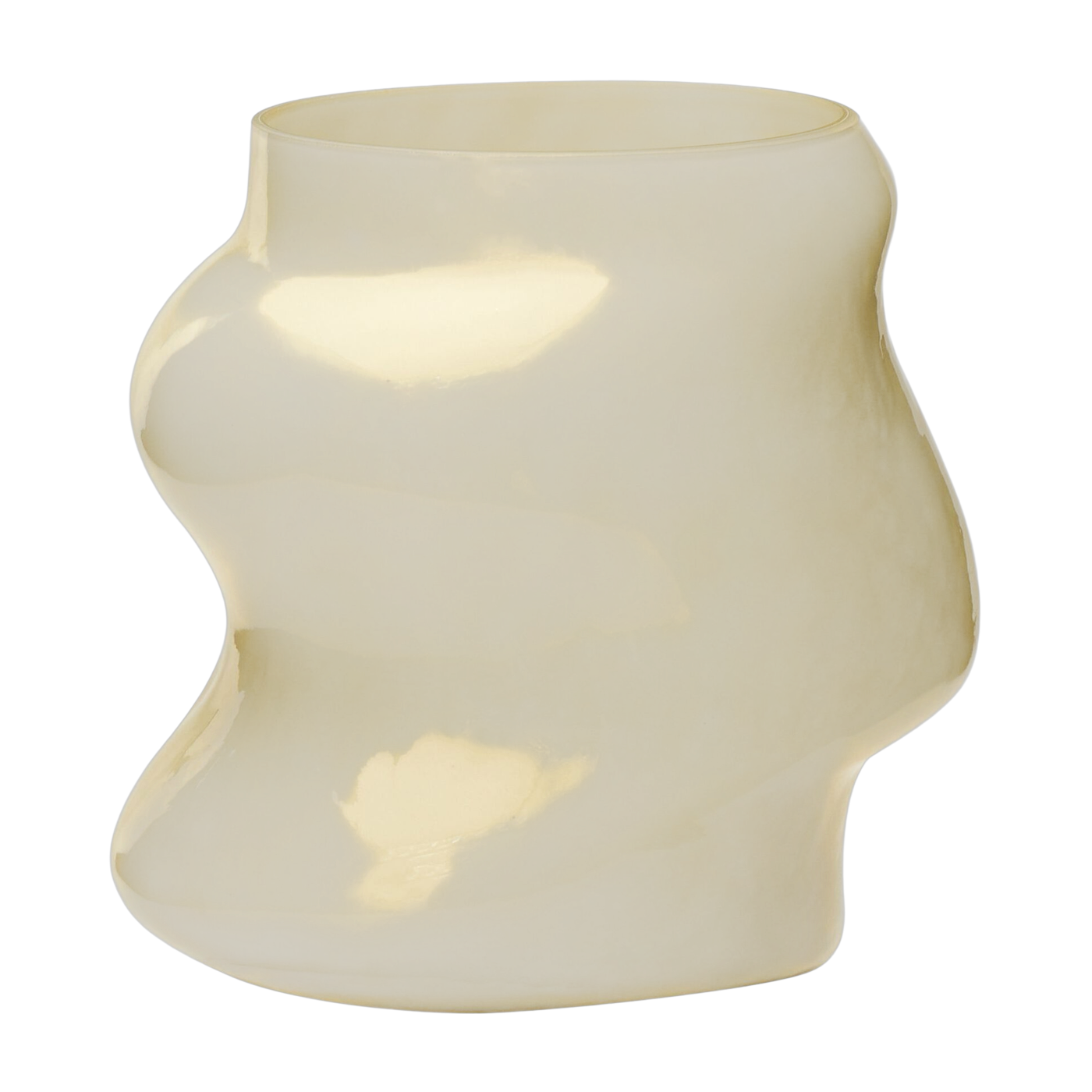 Vase in sand beige glass 21x15x20cm Lote - Hübsch
