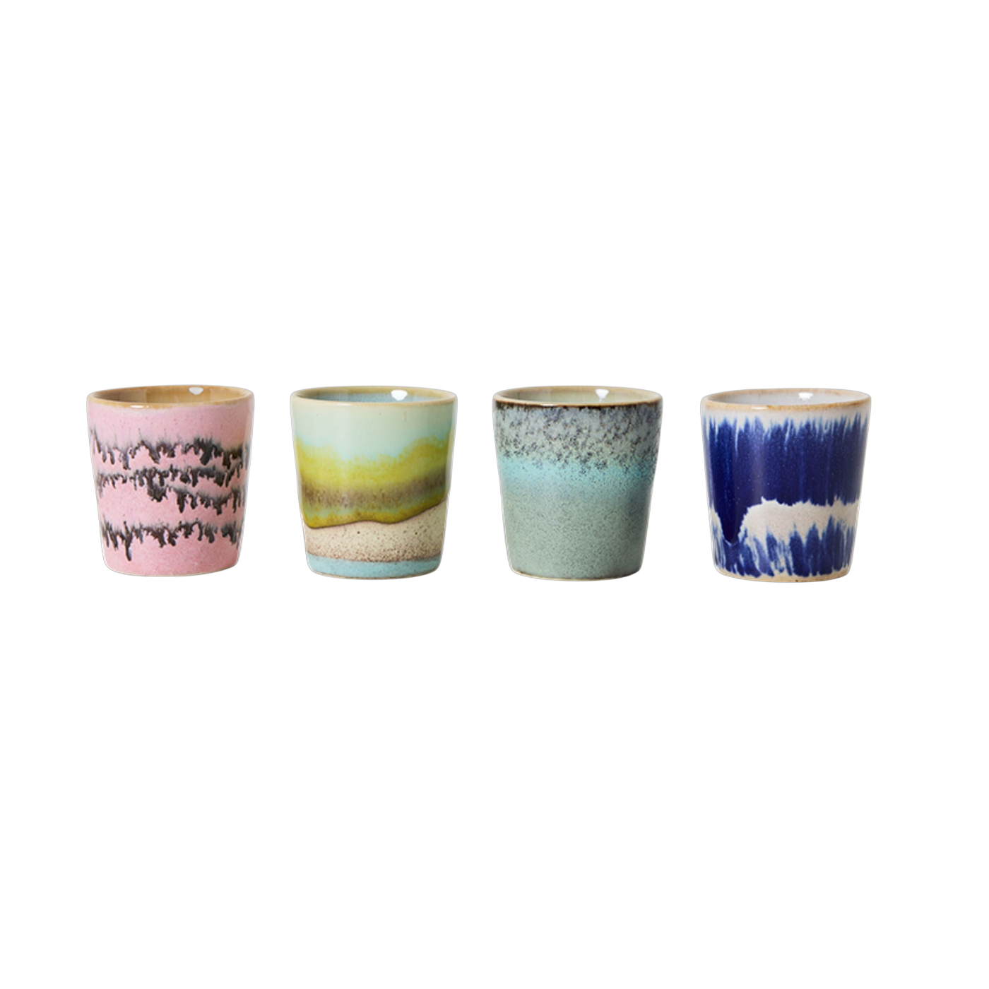 70er Keramik: Eierbecher Vibrance, 4er Set