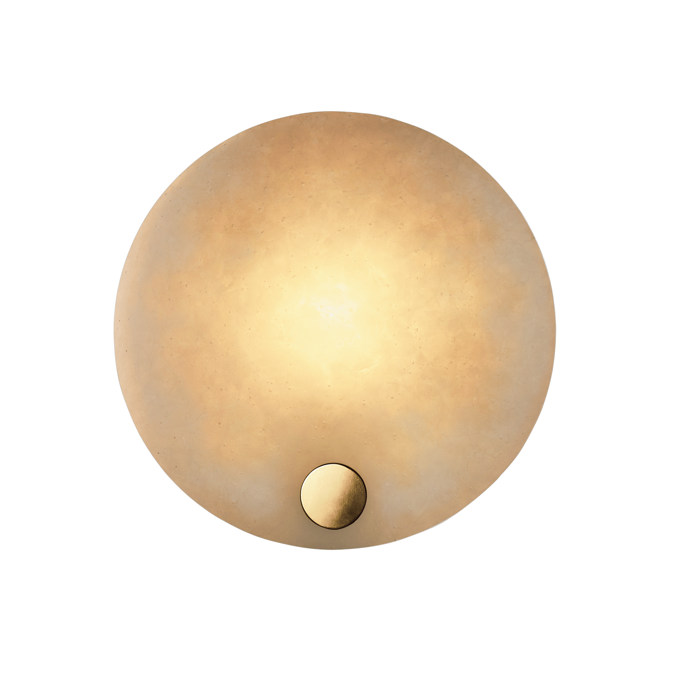 Recycled glass disc wall light polar white and brass 30cm Magma - Tala
