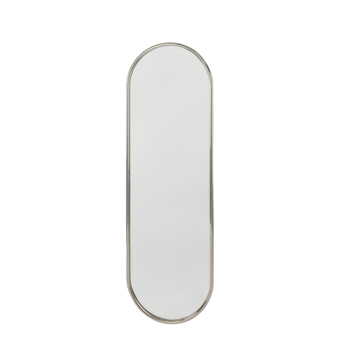 Miroir ovale en verre et acier argenté 50x2x160cm Angui - AYTM