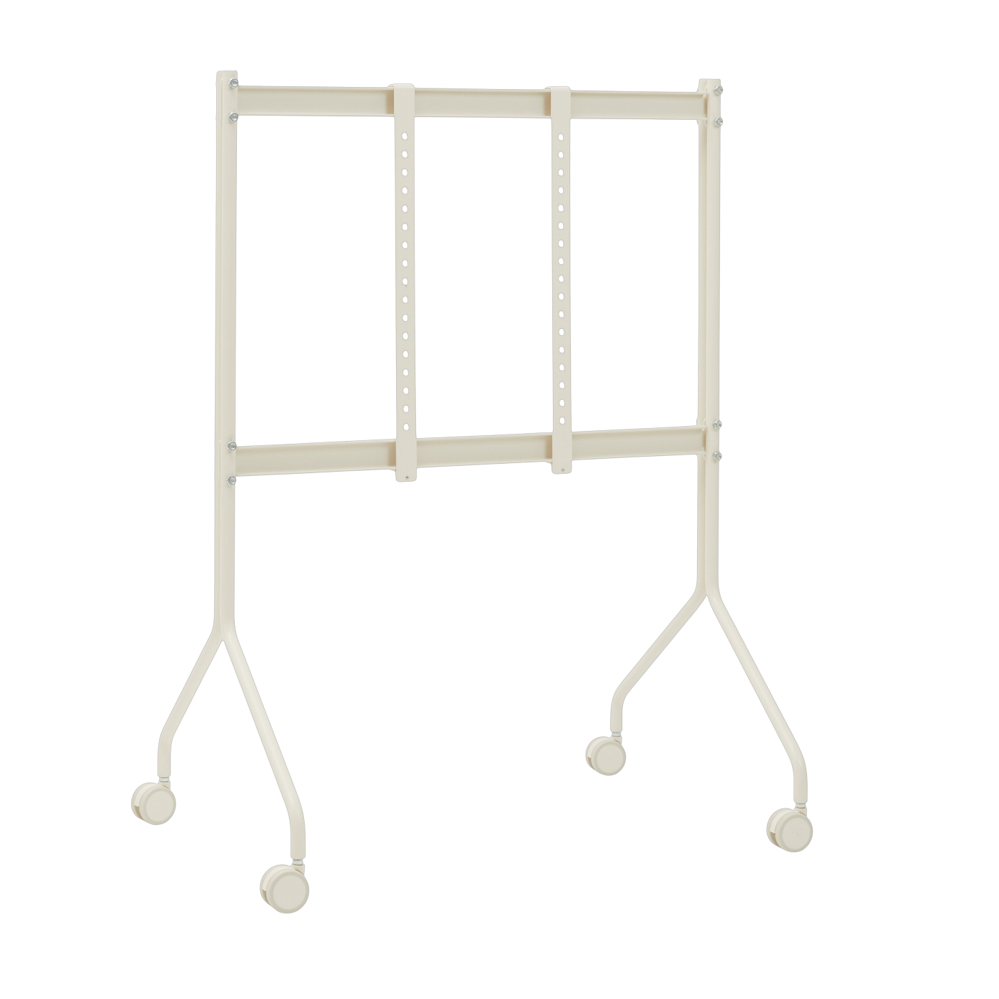 TV-Halterung aus weißem Metall, 107 x 78 x 54 cm, Moon Rollin' – Pedestal