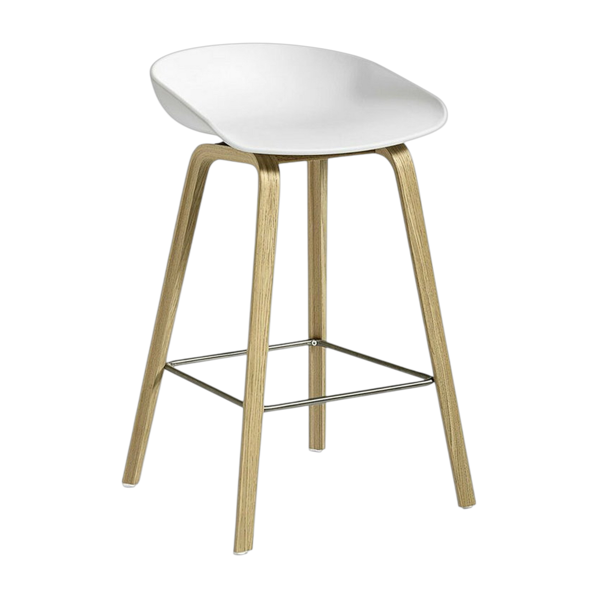 Sgabello da bar con seduta in legno di quercia bianca 65 cm AAS 32 - HAY