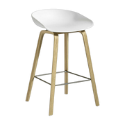 Bar stool with white oak wood seat 65 cm AAS 32 - HAY