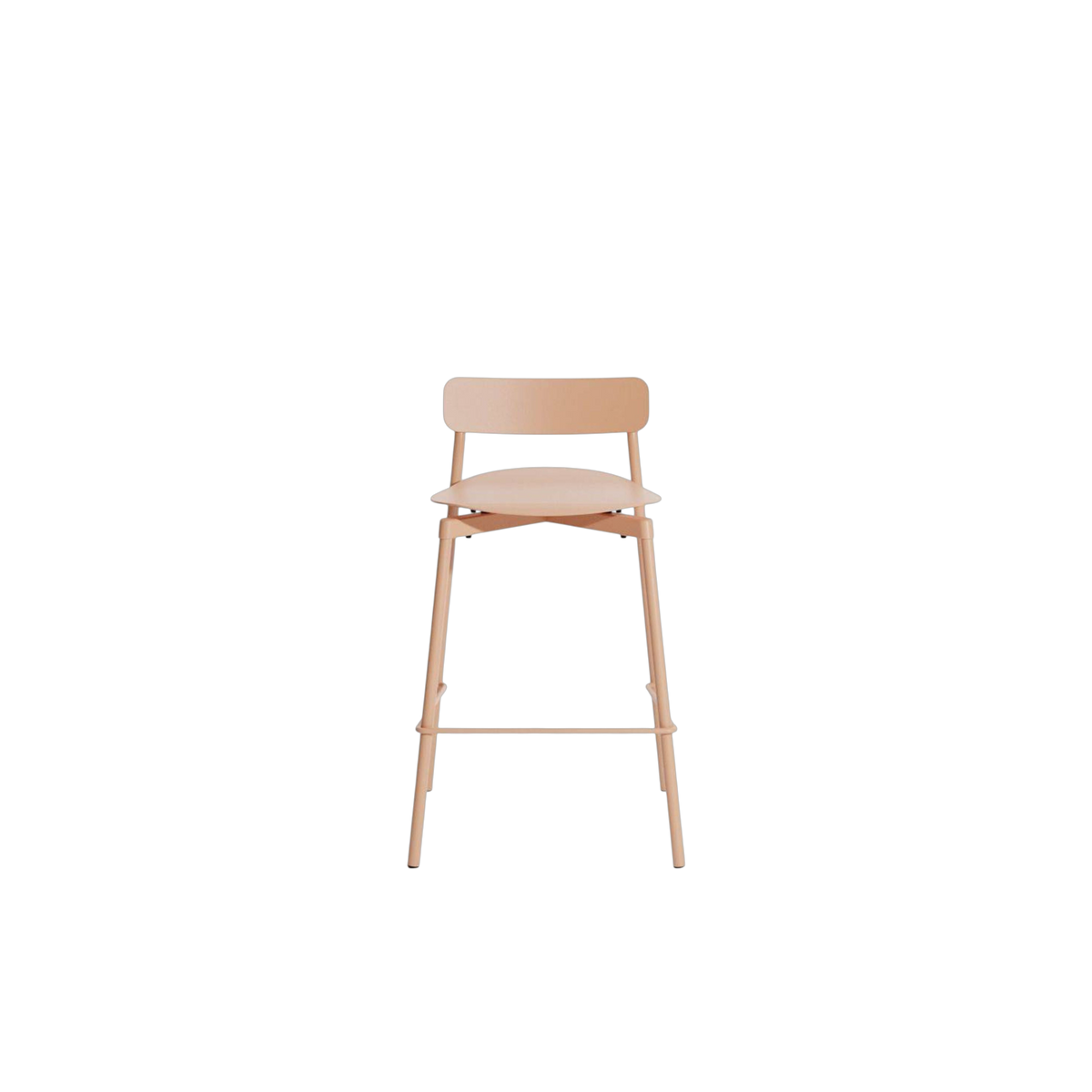 Taburete de bar exterior en metal blush 65cm Fromme - Petite Friture