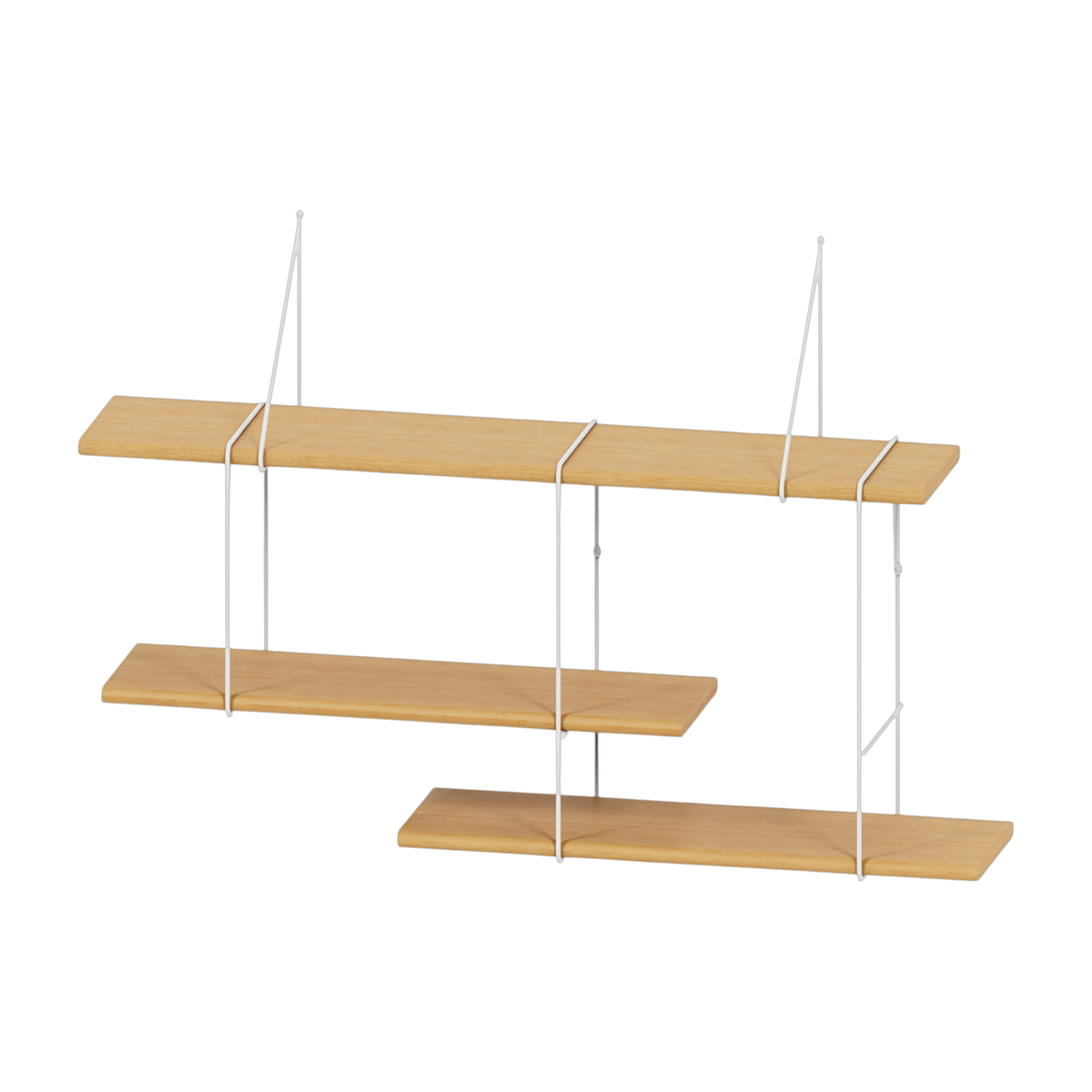 Shelf in natural oak and white steel 90x22x64cm Shrink - Studio Hausen