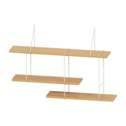 Scaffale in quercia naturale e acciaio bianco 90x22x64cm Shrink - Studio Hausen