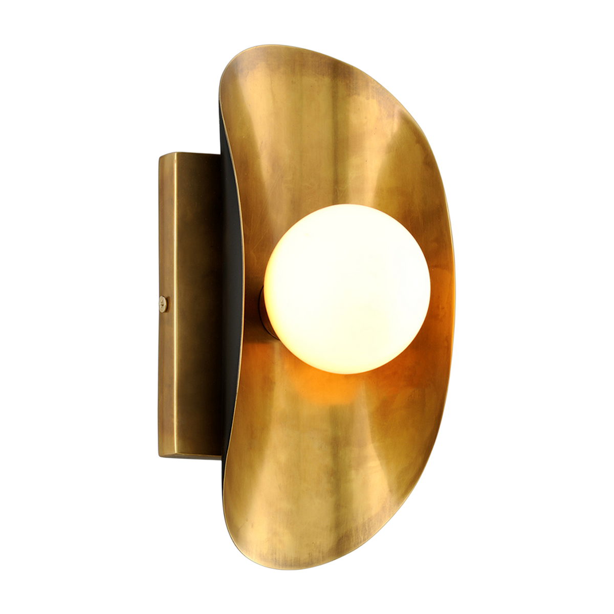 Applique murale en laiton laiton ancien à touches de bronze 12x25cm Hopper - Corbett Lighting