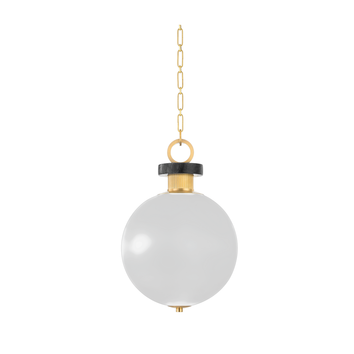 Hängeleuchte aus Stahl Altmessing 34x52cm Haru - Corbett Lighting
