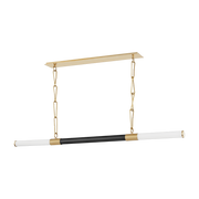 Suspension lineal en latón envejecido y bronce antiguo 153x11cm Huntington - Hudson Valley Lighting
