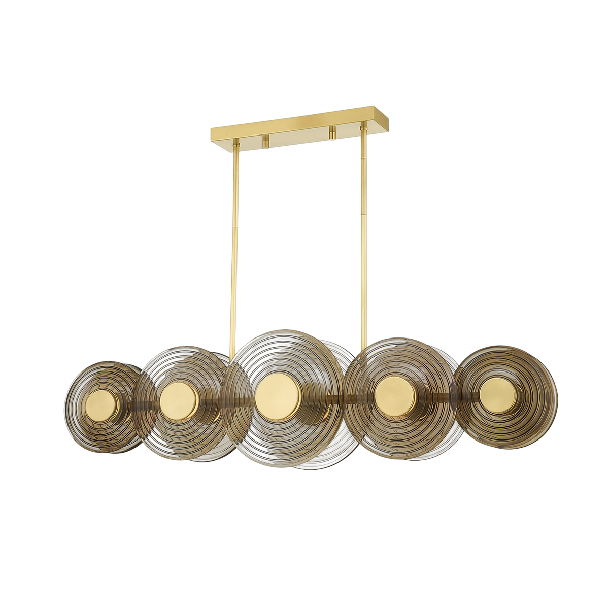 Suspension linéaire en acier laiton vieilli 135x27x36cm Griston - Hudson Valley Lighting