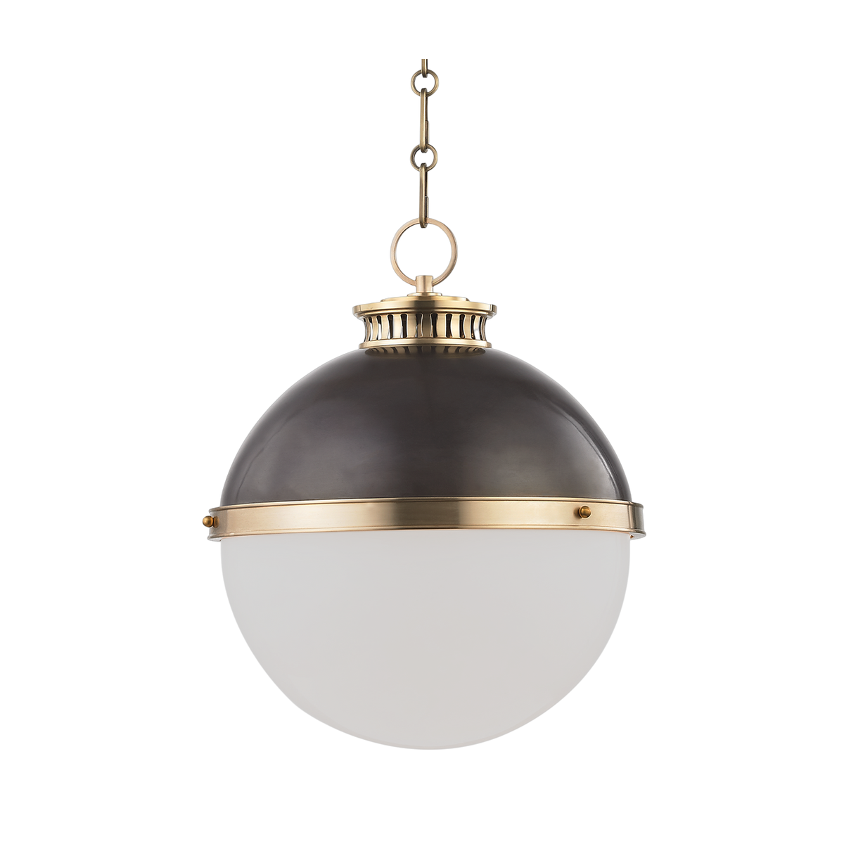 Hängeleuchte aus Stahl, gealteter Messing und patinierter Bronze 37x43cm Latham - Hudson Valley Lighting