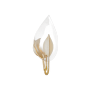Wall light in gold leaf brass 16x41cm Blossom - Hudson Valley Lighting