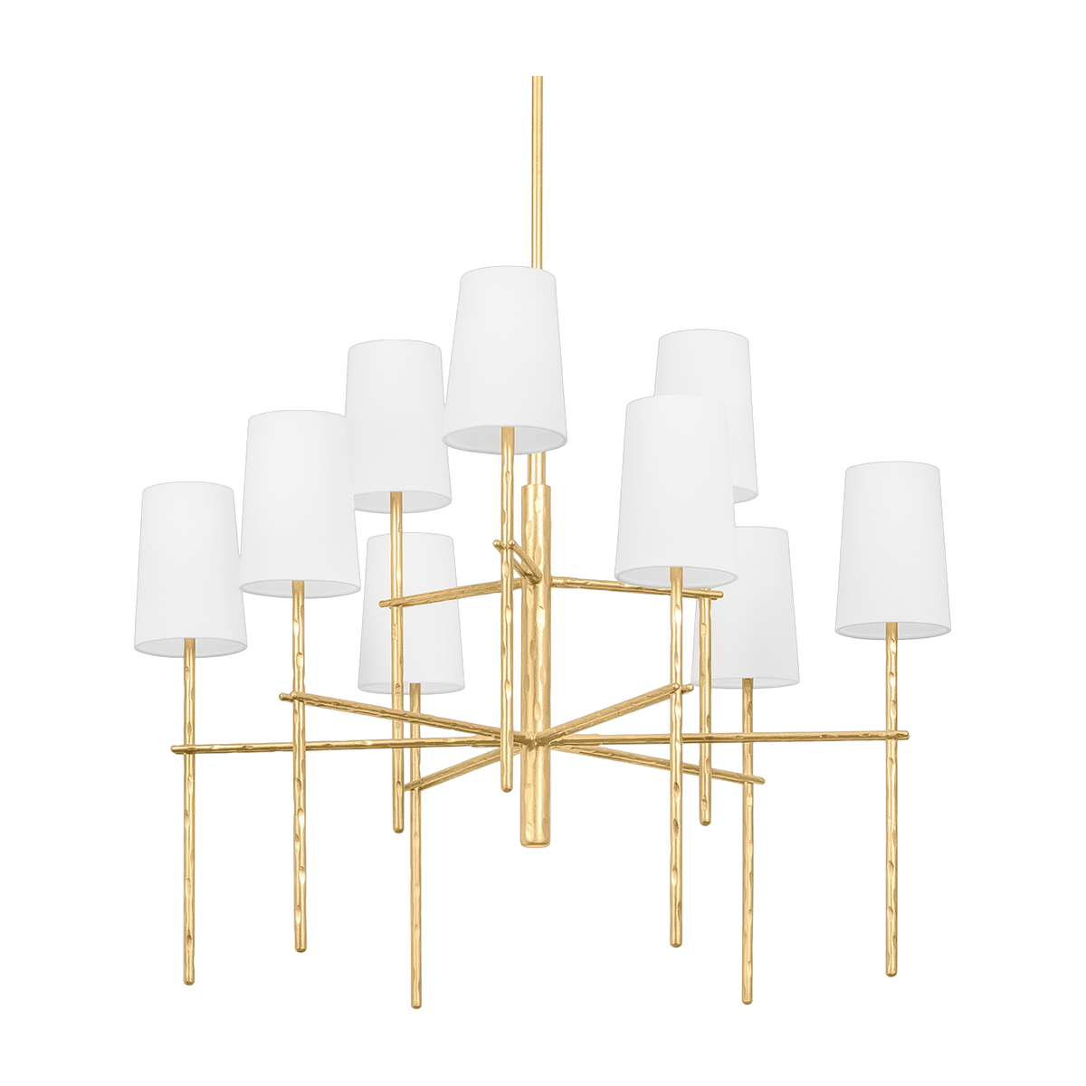 Suspension en acier feuille d'or ancienne 92x70cm River - Troy Lighting