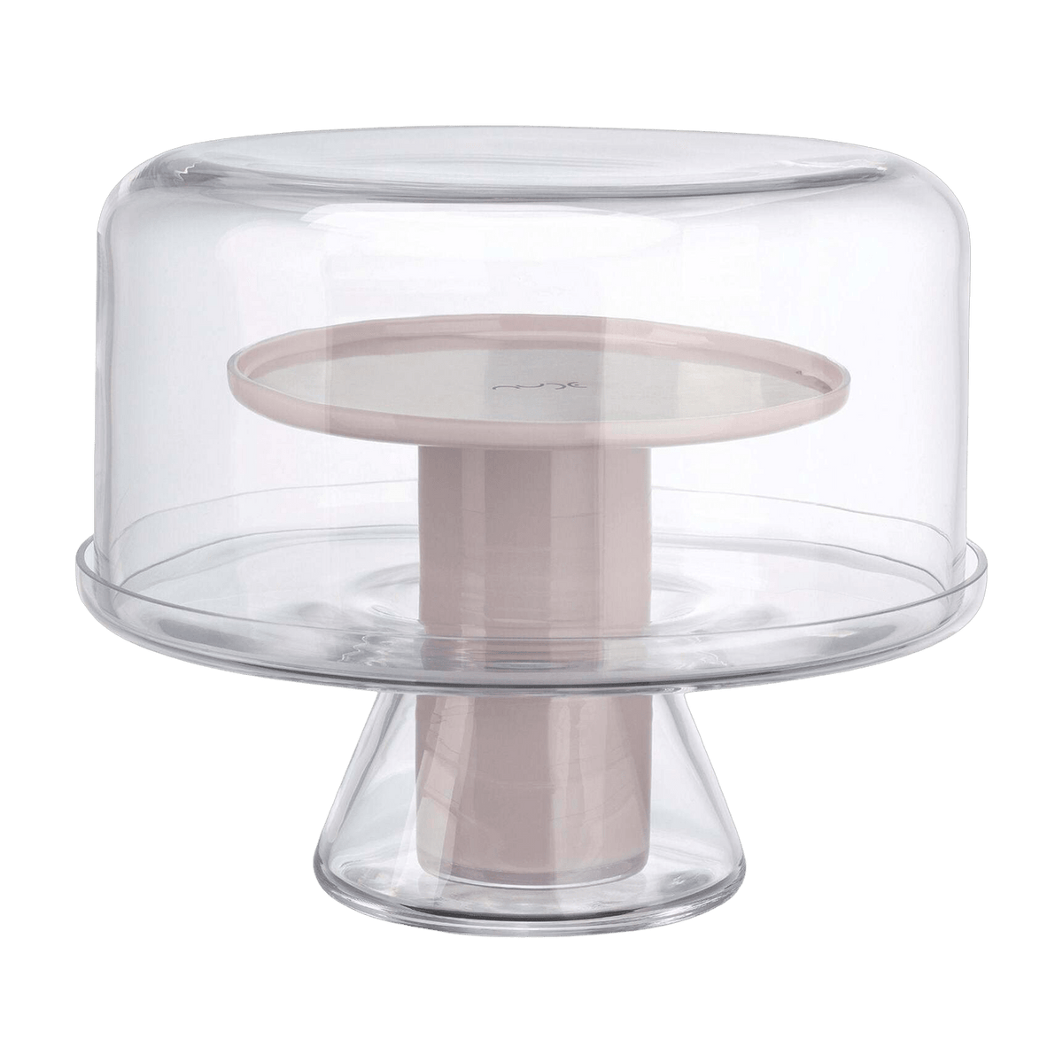 Bloom Cake Stand With Dome - Nude Glass - The Cool Republic