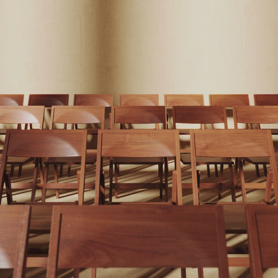 Load video: Dark Brown Birch Folding Chair 44 x 56 x 80 cm Folding - Frama