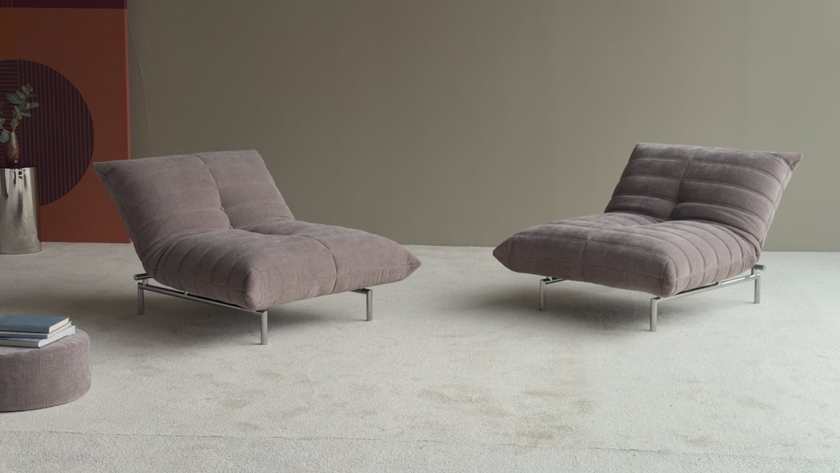 Video laden: Umwandelbare Sessel aus recyceltem Polyester Khaki 101x96x81cm Mikunjo - Innovation living