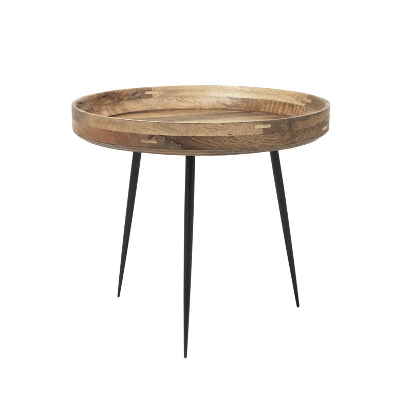 Table basse ronde en bois naturel et acier noir 46 x 52 cm Bowl - Mater