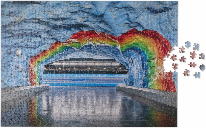 Puzzle subway art rainbow 1000 pièces - Printworks - The Cool Republic