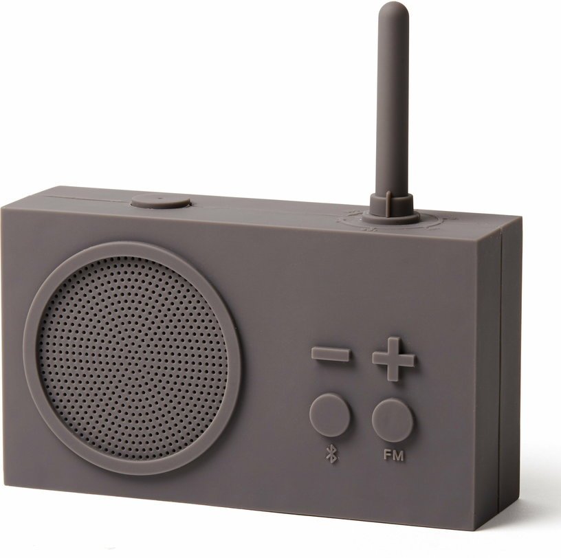 Radio FM & Enceinte Bluetooth gris taupe Tykho 3 - Lexon - The Cool Republic