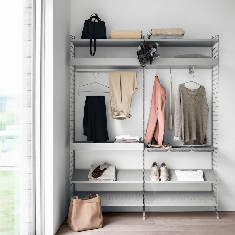 Rail en métal gris 24x8x1cm String System - String furniture - The Cool Republic