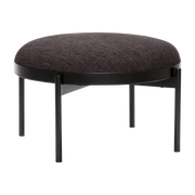 Repose-pied rond en tissu noir - Hübsch - The Cool Republic